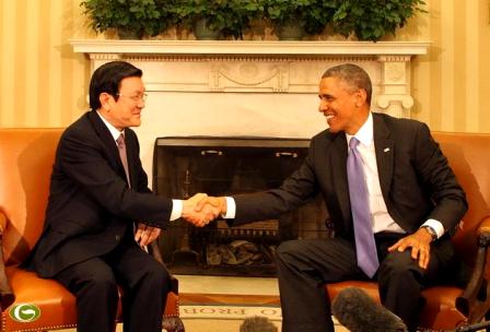 Presidentes de Vietnam y Estados Unidos abogan por más cooperación